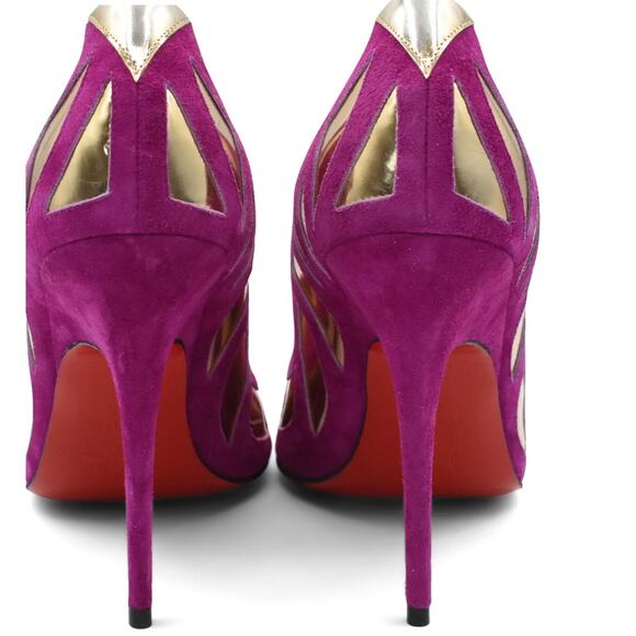 Christian Louboutin Mirador Pumps - Women's 39 9 Purple and Gold - Picture 4 of 8